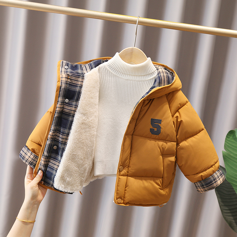 男童加绒加厚棉衣外套2025新款冬季男宝宝夹棉保暖棉袄冬装上衣潮