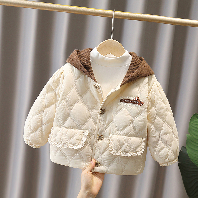 女童棉衣加绒加厚2025冬季新款可爱洋气保暖棉服小童冬装儿童外套