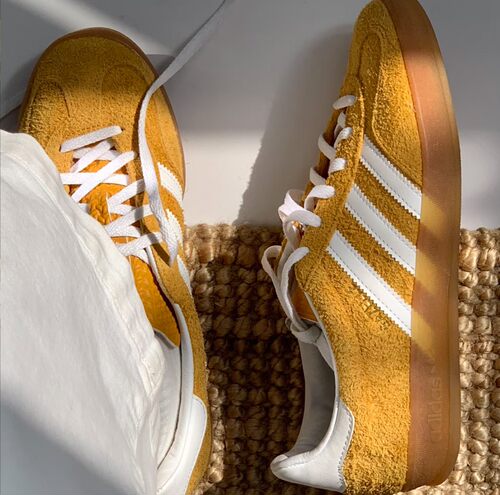 adidas阿迪达斯KH6037德训鞋女款秋冬复古薄底休闲板鞋百搭芥末黄