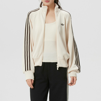 adidas/阿迪达斯女子经典百搭立领针织运动休闲夹克外套 KQ5490
