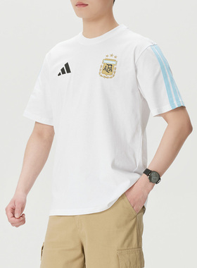 Adidas/阿迪达斯男子圆领舒适透气百搭足球短袖T恤KF0327