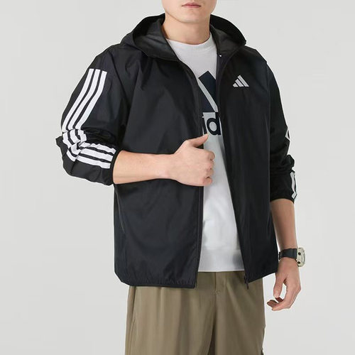 adidas阿迪达斯男子百搭舒适透气连帽梭织运动休闲夹克外套IM7848