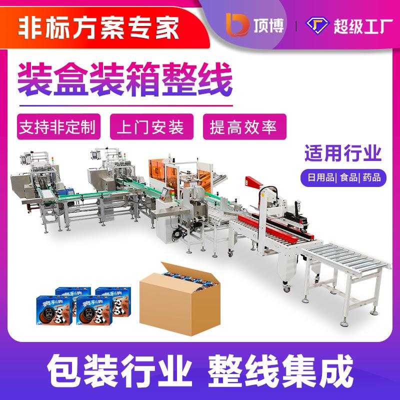 装盒装箱包装生产线食品日化手套面膜瓶装喷雾包装机封箱机智能