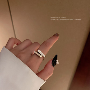 食指戒 韩版 新款 个性 高级设计感开口可调节双层戒指ins潮网红同款