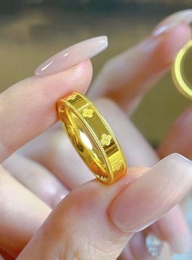 抖音爆款时尚轻奢幸运草钛钢戒指