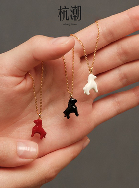 《喜跃》金币小马轻奢项链毛衣链