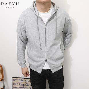 春秋新款日韩系双拉锁大号潮胖子加肥加大码男款连帽开衫卫衣外套