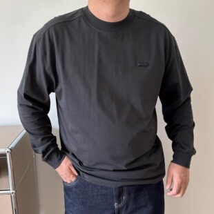 大依无忧大码男装秋新款廓版年青潮胖子加肥加大男款长袖T恤三色