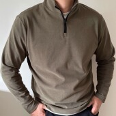 男装 秋冬款 半拉链磨毛打底衫 DAEVU大码 胖人加肥加大男士 套头卫衣