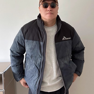 DAEVU拼接立领加肥加大羽绒服