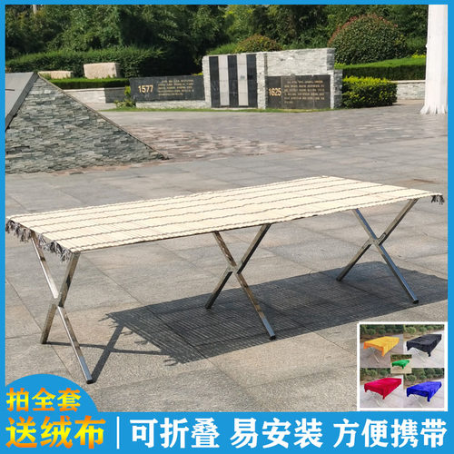 多功能地摊桌便携式竹席展架