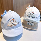 儿童帽子6 18月幼儿宝宝软岩鸭舌帽春夏季 男童女童纯棉大檐遮阳帽