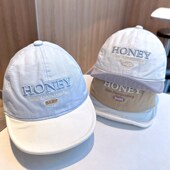 多啦布丁儿童软岩帽子春夏季 男童女童幼儿宝宝纯棉透气大檐遮阳帽