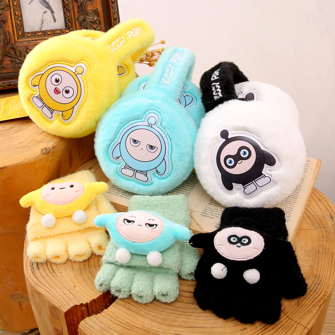 儿童半截手套可爱卡通保暖2025新