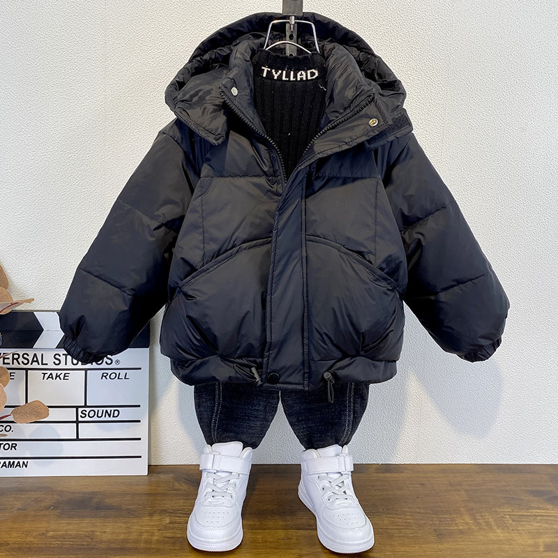 男童冬季加厚羽绒服24新款洋气儿童白鸭绒棉衣帅宝宝网红棉服外套
