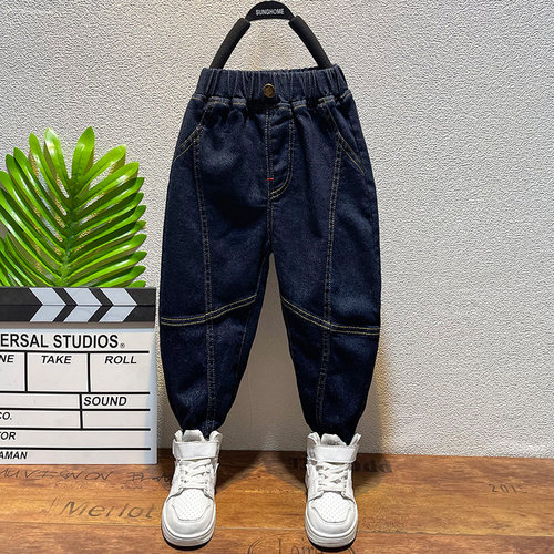 男童春秋牛仔裤时髦儿童休闲长裤