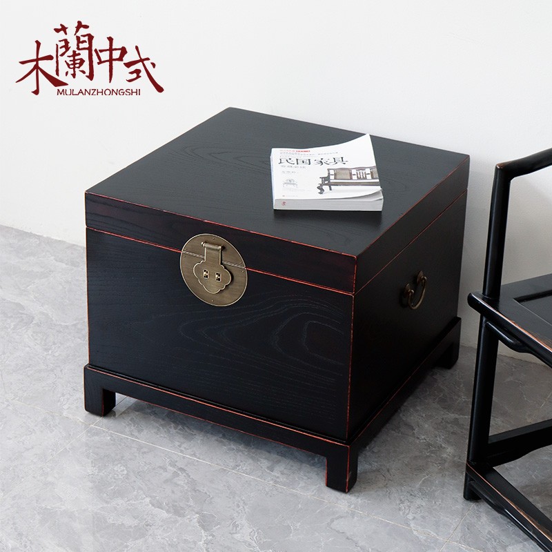 官帽简约沙发边几古典家具储物箱