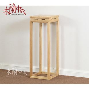 新中式花几实木客厅花架禅意明清彷古茶艺架角几落地白蜡木免漆