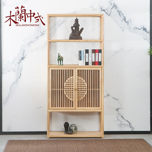 新中式博古架实木简约储物茶室