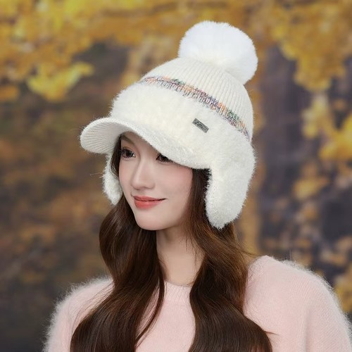 毛线帽子女冬针织帽保暖帽