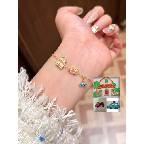 925纯银儿童画定制手链项链照片