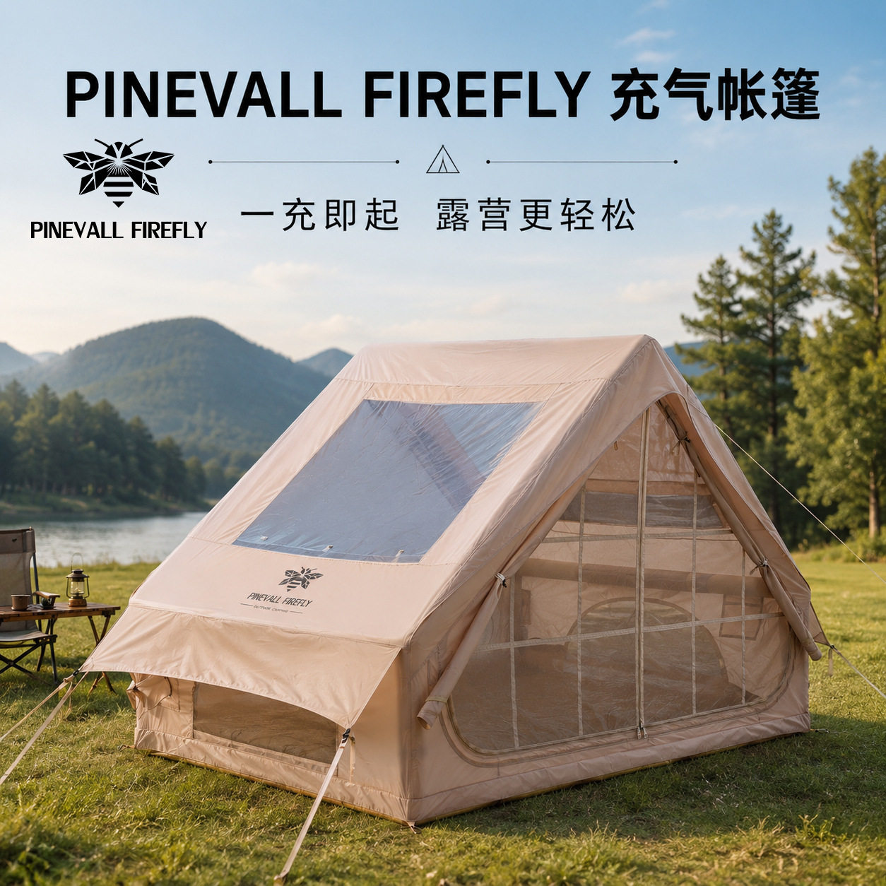 户外露营充气帐篷实用型星空6.3充气帐篷防水防晒便携式多人装备