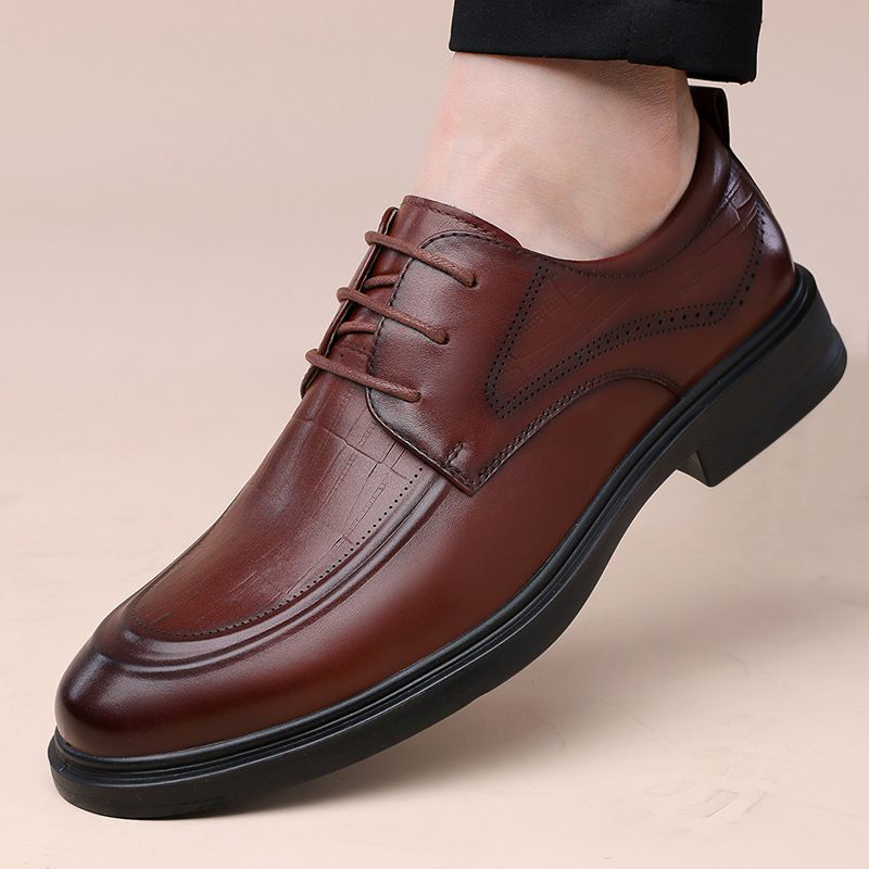 男鞋2025秋季新款商务正装皮鞋男士英伦风德比上班新郎结婚西装鞋