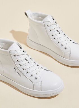 高帮鞋女2026年夏季新款百搭ins夏款鞋子平底真皮板鞋小白鞋