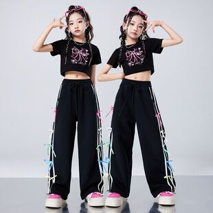 少儿爵士舞服装女童嘻哈辣妹装女孩模特走秀潮服街舞表演出服