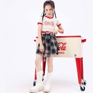 爵士舞演出服装女童走秀时髦裙裤套装少儿舞蹈演出潮服女孩夏