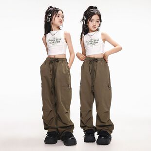 女童爵士舞服装韩版露脐少儿jazz模特走秀舞蹈演出服街舞潮服