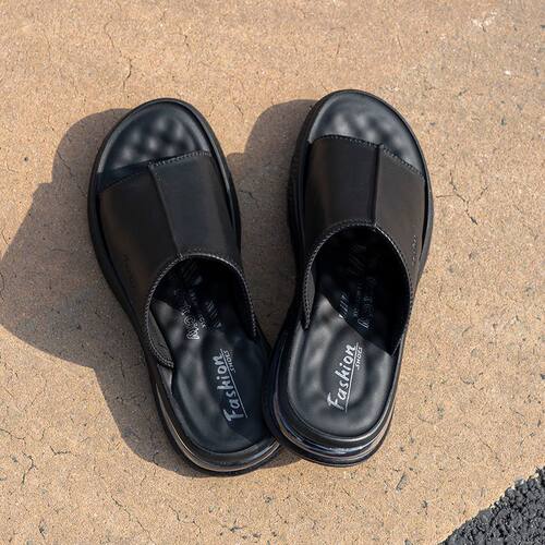 2026夏季男拖新款真皮气垫凉拖鞋男外穿休闲软底一字拖男士凉鞋