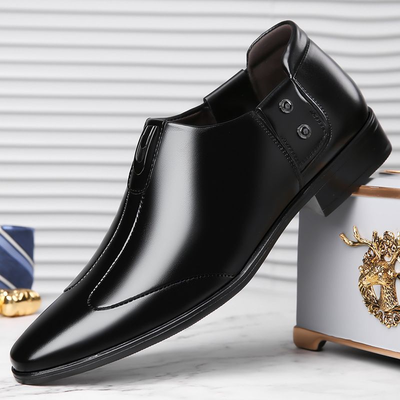 皮鞋男2025秋季新款百搭英伦软底男士一脚蹬商务正装新郎结婚鞋子