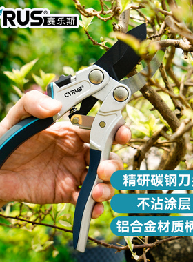 CYRUS赛乐斯专业修枝剪家用园艺花卉树枝果树粗枝剪sk5钢省力剪刀