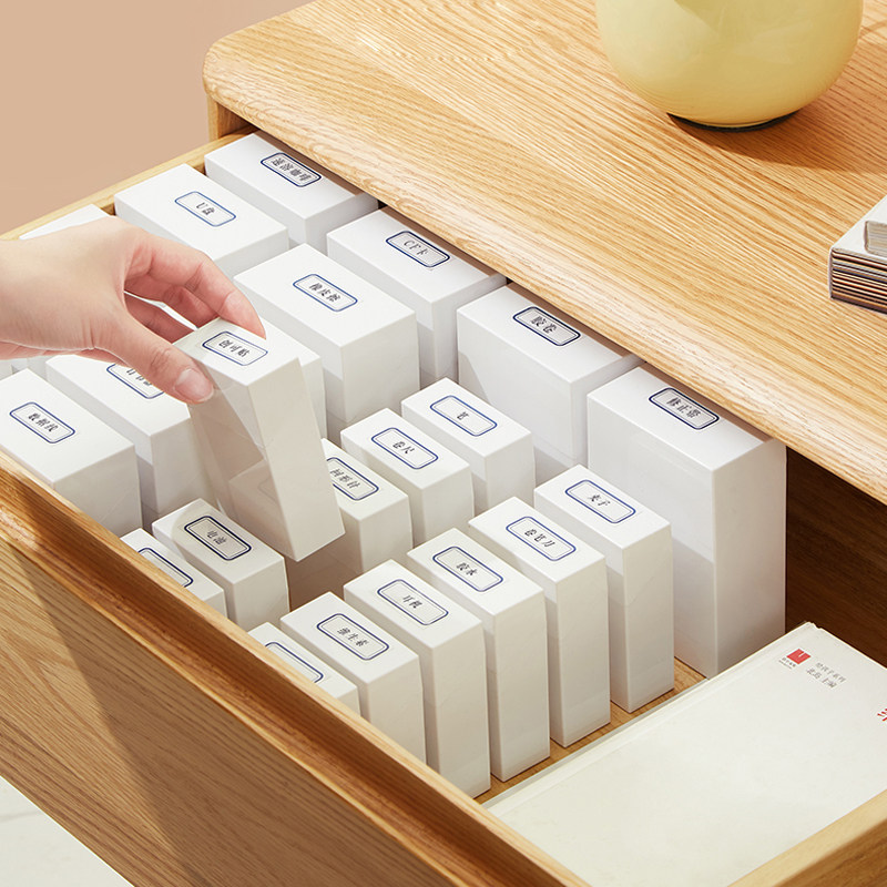 烟盒形小物件创可贴药片数据线分类整理翻盖收纳盒整理盒