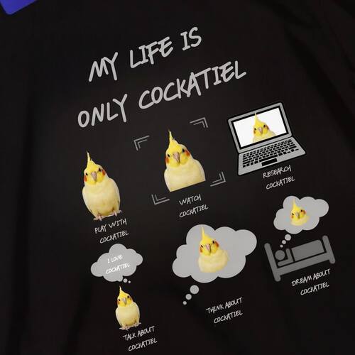 my life is only cockatiel 生活只有鹦鹉短袖设计感宽松T恤纯棉
