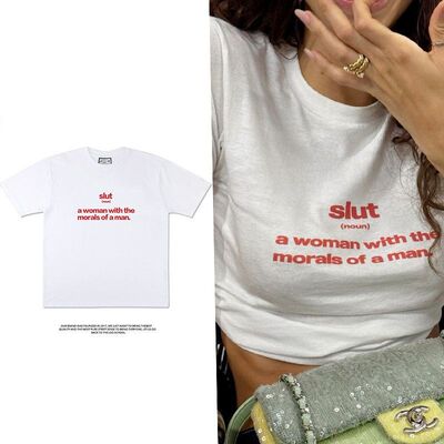 a woman with the morals of a man趣味英文短袖T恤夏季纯棉半袖