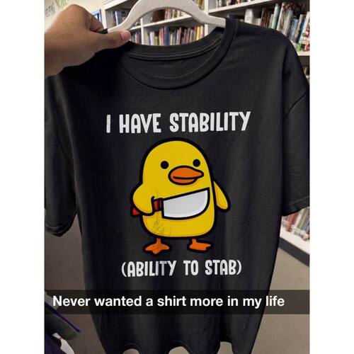 I HAYE STABILITY我拥有稳定性趣味小黄鸭小众设计男女款日常通勤