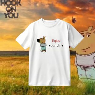 JUST be a Chill Guy淡定狗国外爆款表情包周边印花男女T恤上衣