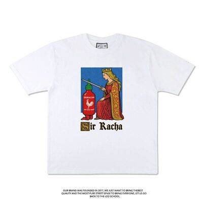 SRIRACHA HOT CHILI SAUCE趣味短袖T恤夏季纯棉半袖潮小众男女