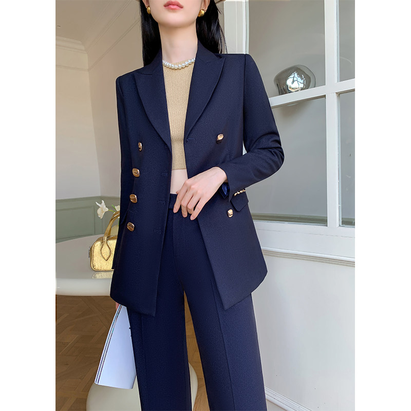 休闲西装套装女春秋高级感职业正式场合阔腿裤商务西服外套工作服