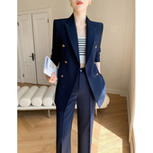 休闲西装 工作西服外套 小个子职业正装 套装 女春秋高级感气质阔腿裤