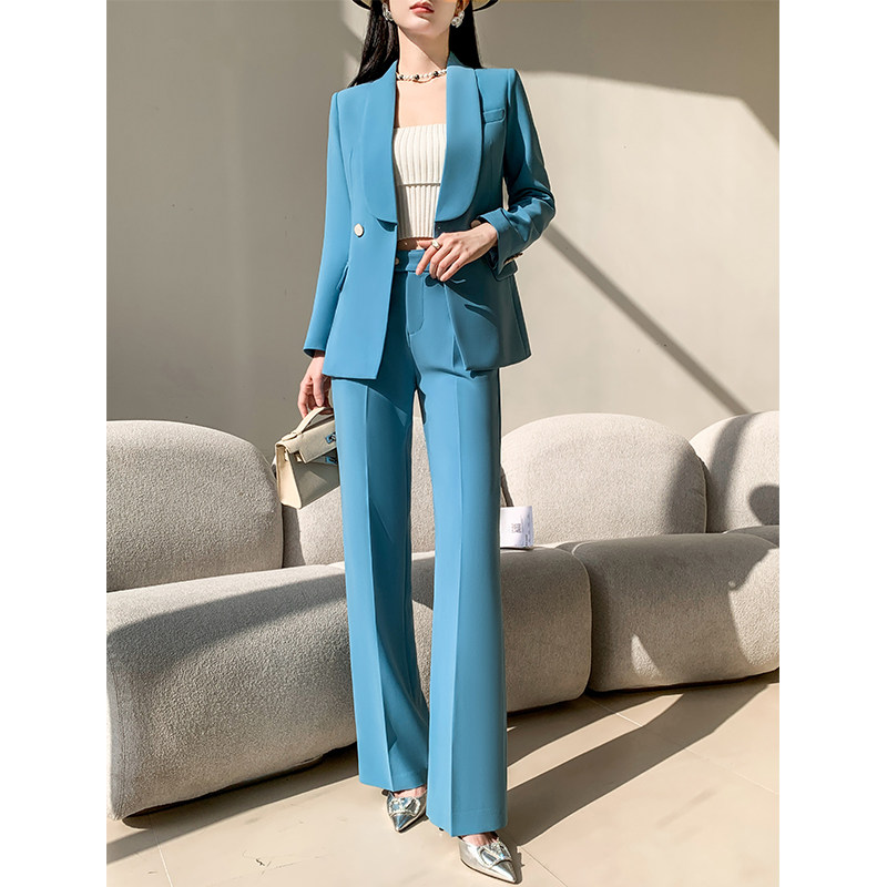 阔腿裤西装套装女设计感小众高级感2025春秋新款职业正装休闲西服