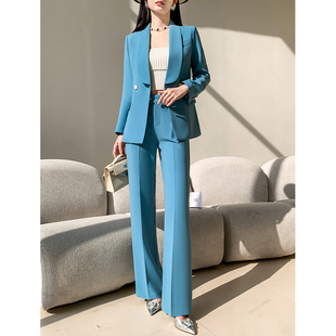 阔腿裤西装套装女设计感小众高级感2025春秋新款职业正装休闲西服
