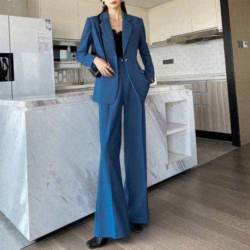 高级感英伦时尚风阔腿裤西装套装