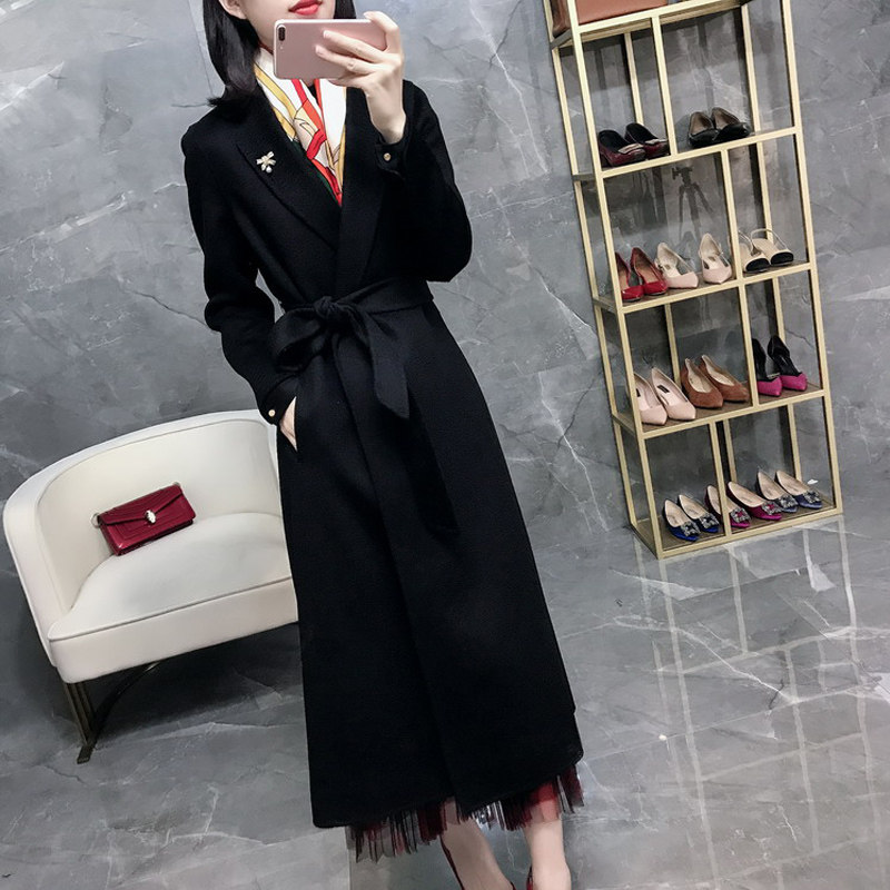 高端羊毛呢外套女秋冬中长款职业