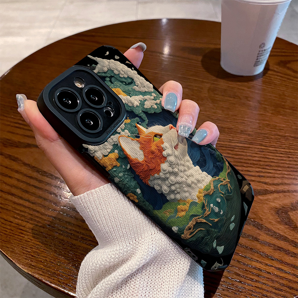 适用小米15手机壳14新款13防摔12ultra硅胶11青春17皮纹软镜头全包pro高级抽象云海奇缘猫咪个性保护套外壳