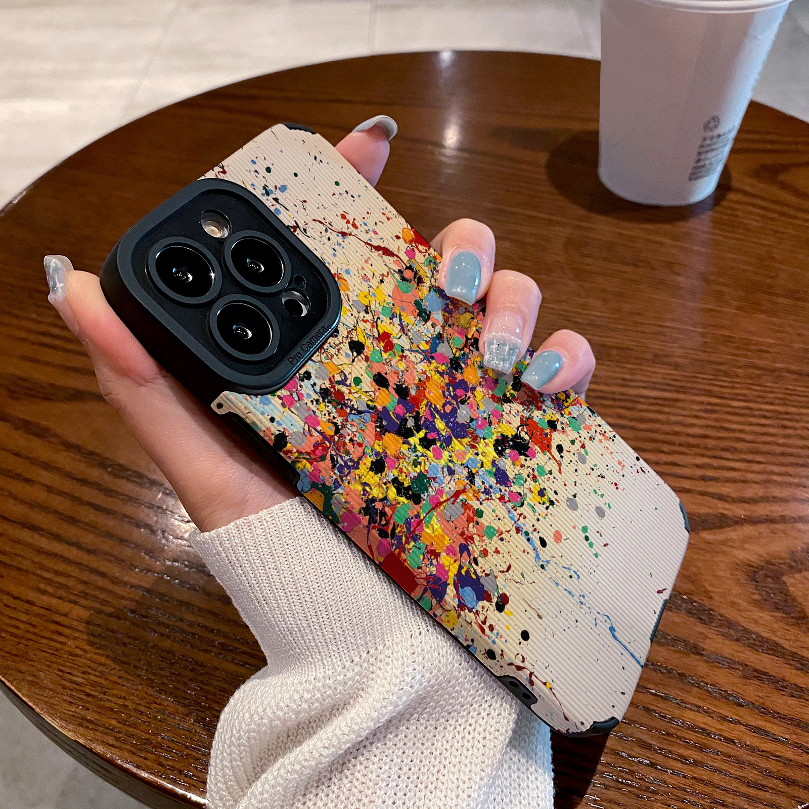 适用vivo S17 S16 S15 S12 S10 pro手机壳s9 s7 s6 s16pro s1 s30 e保护套艺术彩色泼墨油画男女创意个性高级