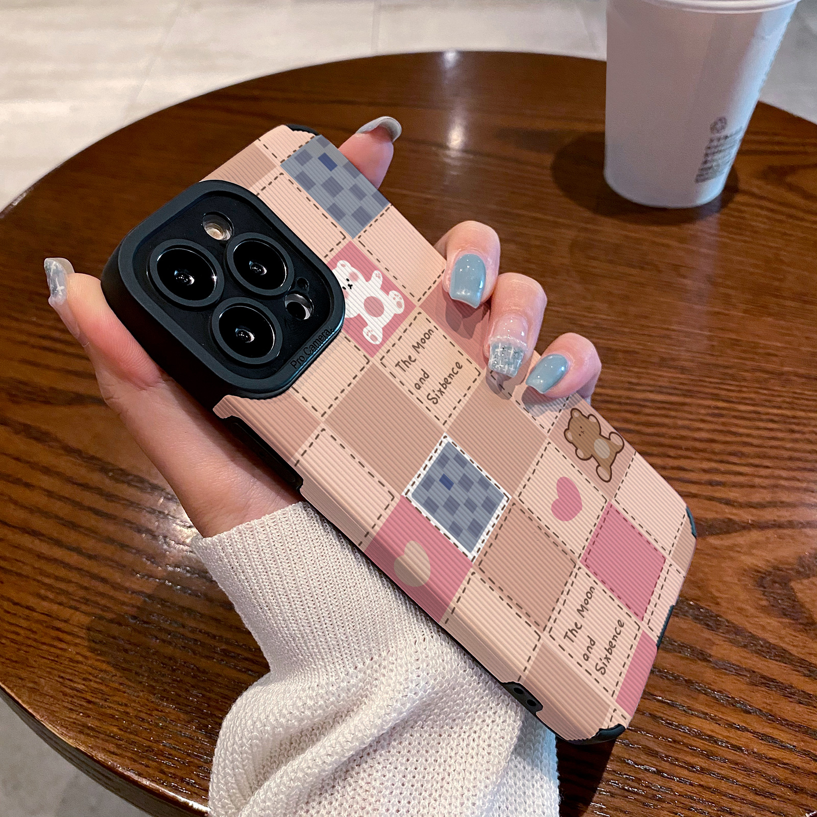 适用OPPO reno12手机壳reno11/10/9/8/7/6/5新款pro+硅胶皮质14软壳防摔小众高级感保护套彩色格子爱心小熊