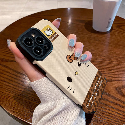 适用OPPO reno15手机壳reno14/13/12/11/10/9/8/7/6/5新款pro+硅胶皮质软防摔高级感保护套豹纹可爱哈喽KT猫